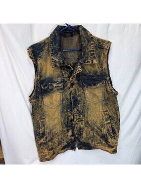 Legendary Status Acid Wash Denim Vest Men's Medium